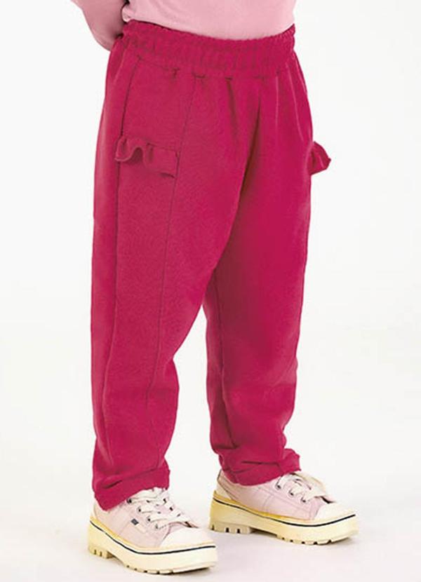 Vista 2 Calça em Moletinho Rosa Soft Bonni Soft Bonni