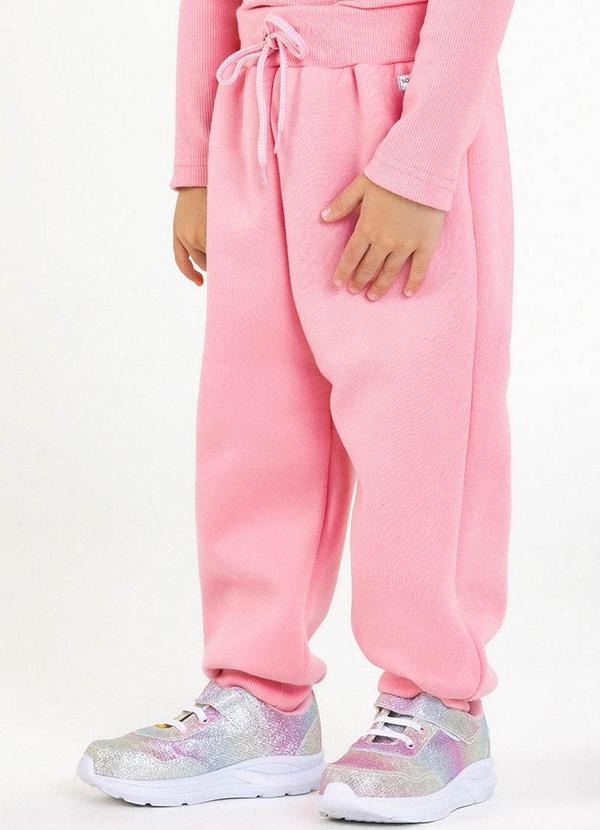 Calça em Moletom Rosa