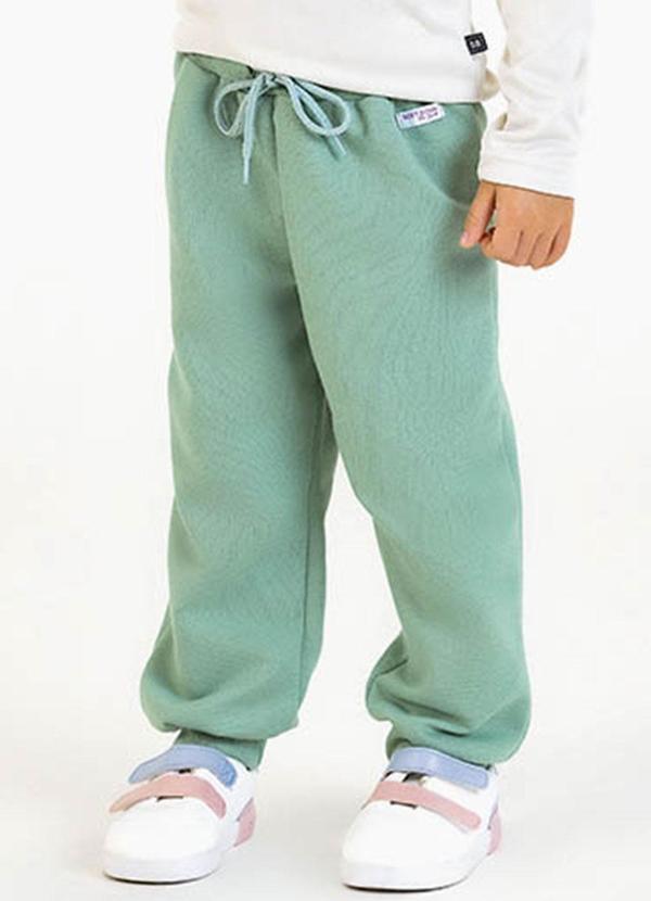 Vista 2 Calça em Moletom Verde Soft Bonni Soft Bonni