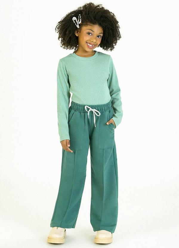 Vista 2 Calça Infantil em Moletinho Verde Soft Bonni Soft Bonni