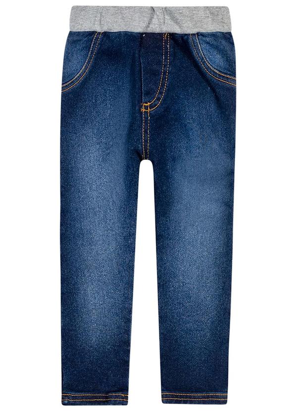 Calça Infantil Menina Moletom Jeans Azul