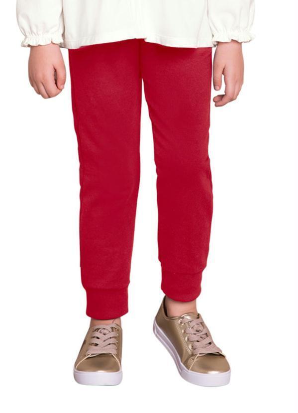 Vista 2 Calça Infantil Menina Vermelho Milon Milon