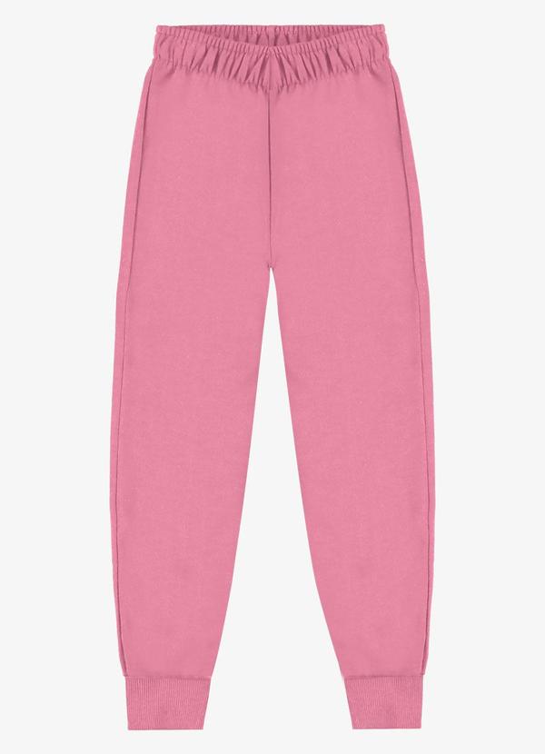 Calça Infantil Moletom Básica Rosa