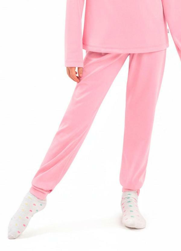 Calça Infantil Térmica com Punho Rosa