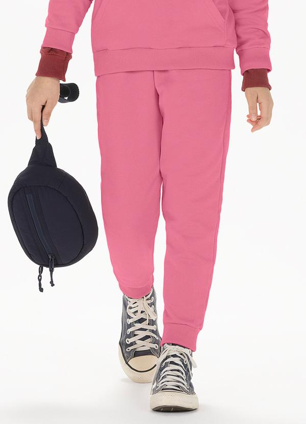 Calça Infantil Unissex em Malha Rosa