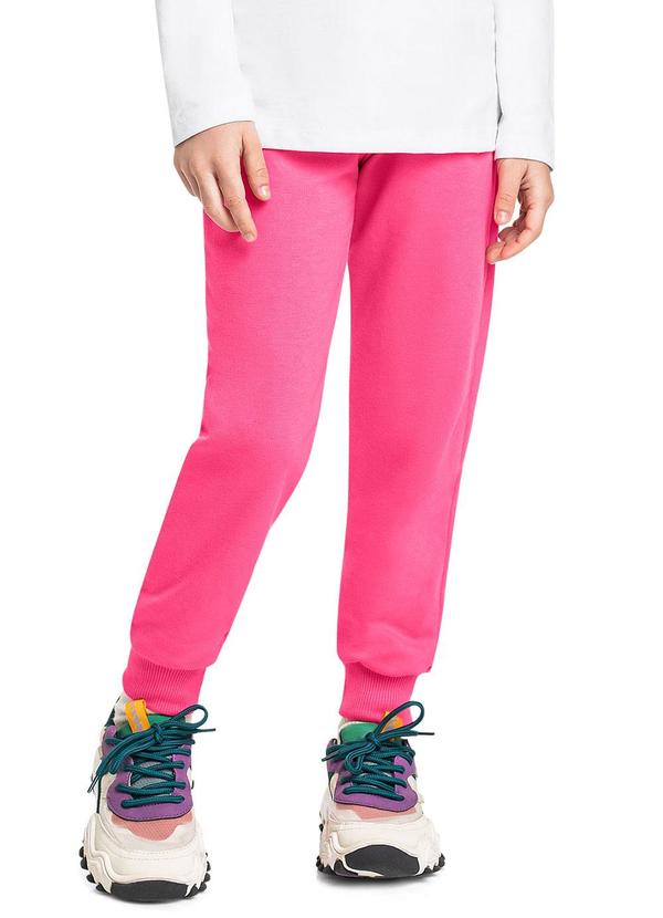 Calça Infantil Unissex em Moletom Rosa