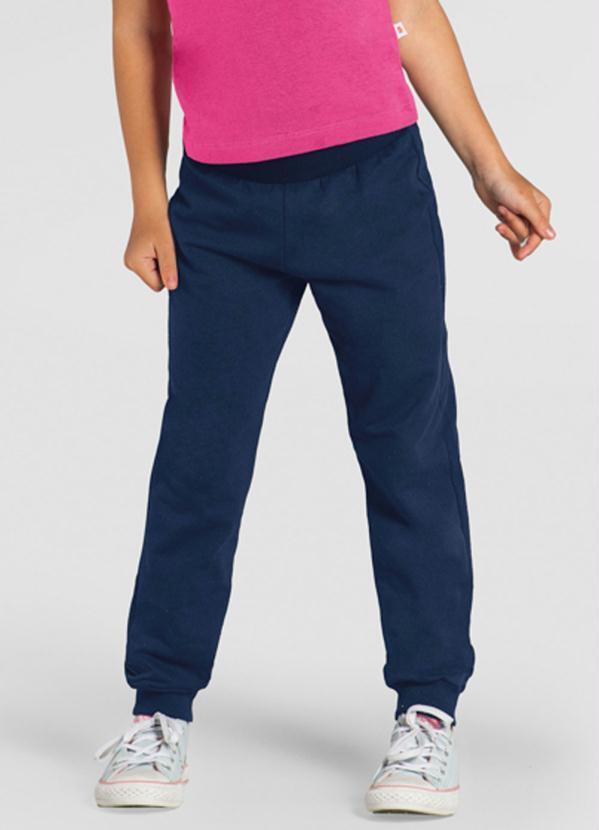 Vista 2 Calça Jogger Infantil Menina Azul Brandili Brandili