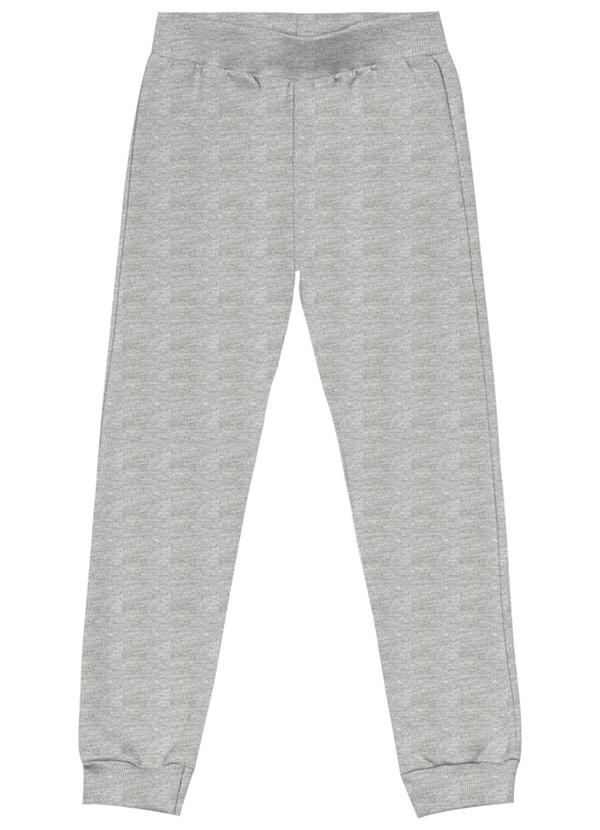 Vista 2 Calça Jogger Infantil Menina em Moletinho Cinza Brandili Brandili