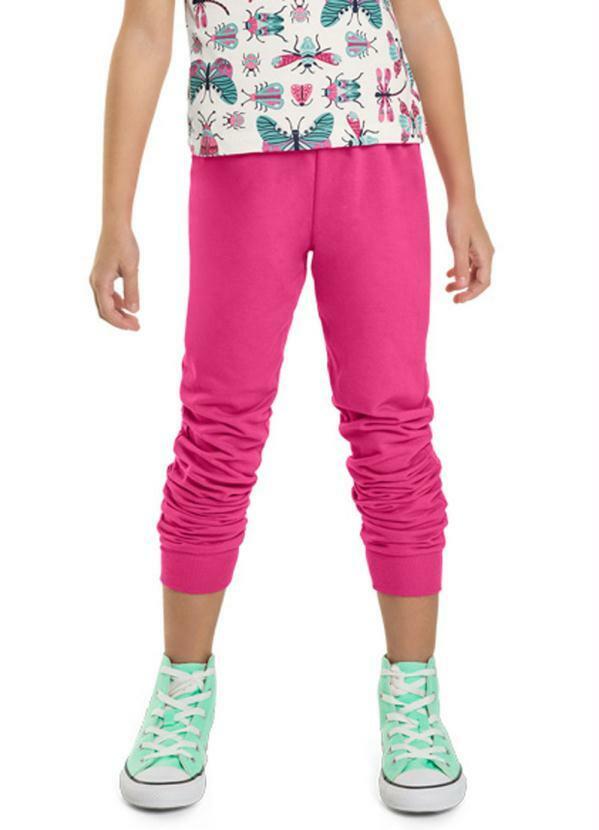 Calça Jogger Infantil Menina Rosa