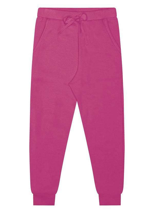 Vista 2 Calça Menina com Bolso em Moletom Felpado Rosa Alakazoo Alakazoo