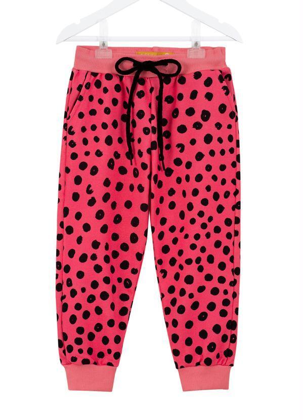 Calça Menina de Moletom Amorango Rosa