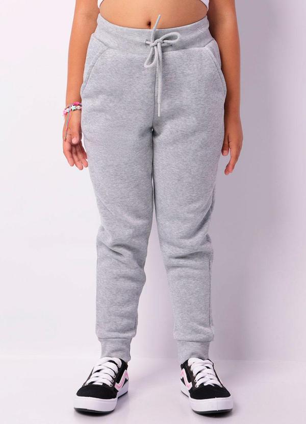 Calça Moletom Infantil Básica Cinza