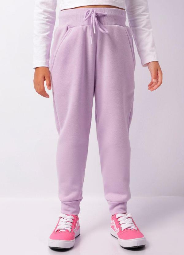 Calça Moletom Infantil Básica Lilás