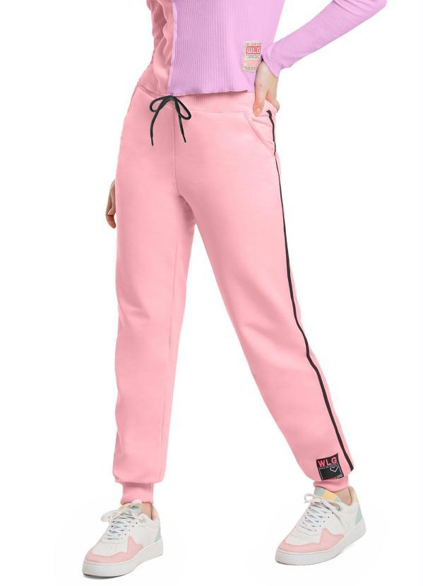 Calça Moletom Juvenil Menina Rosa