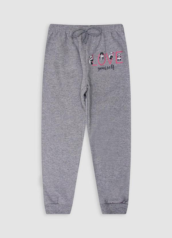 Calça Moletom Love Yourself Cinza