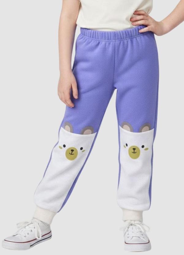 Vista 2 Calça Moletom Urso Lilás Turminha Turminha