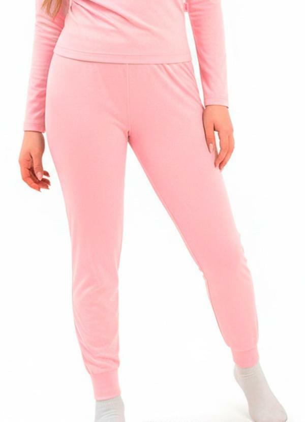 Calça Térmica com Punhos Rosa