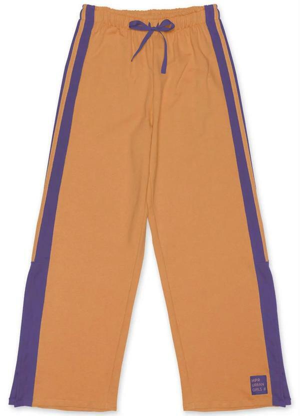 Vista 2 Calça Wide Leg Moletom Juvenil Menina Laranja Hapier Hapier