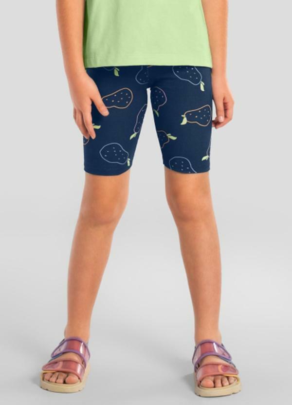 Bermuda Infantil Menina em Cotton Azul