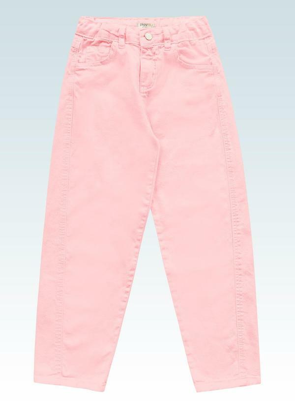 Calça Barrel Sarja Rosa