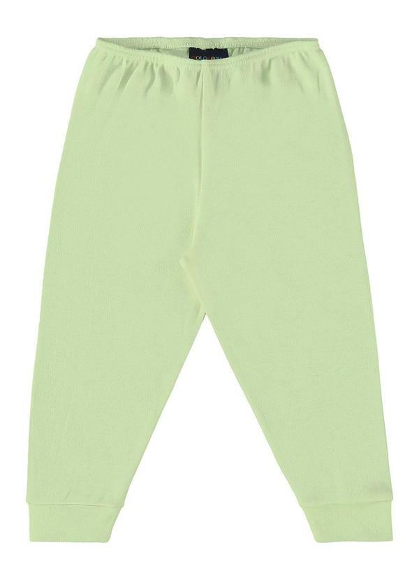 Vista 2 Calça Básica Unissex para Bebê Verde GULOSEIMA GULOSEIMA