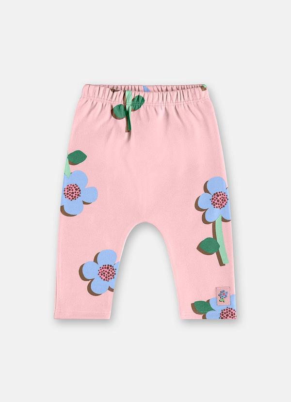 Calça Bebê Menina Malha Rosa