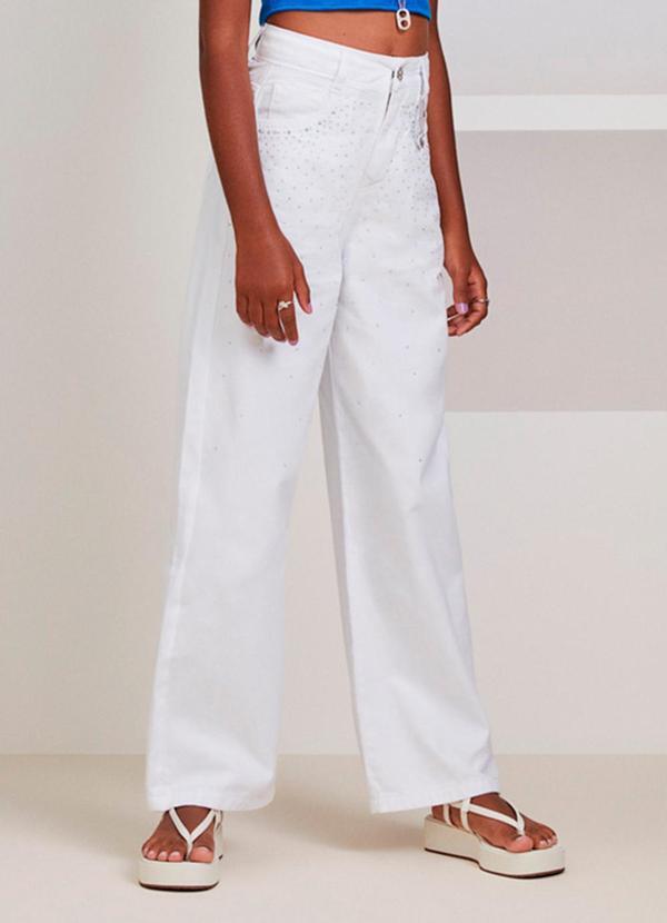 Calça com Strass Branco