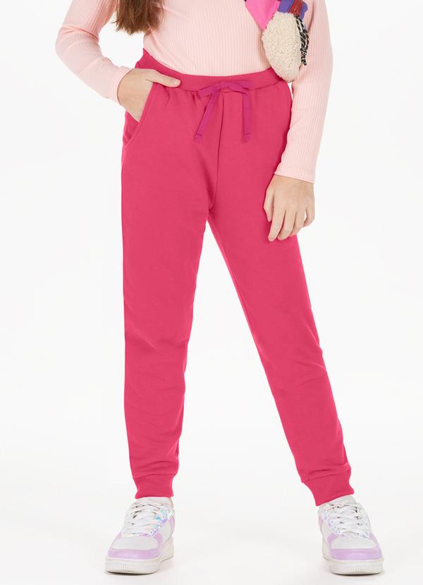 Calça em Moletom Felpado Rosa