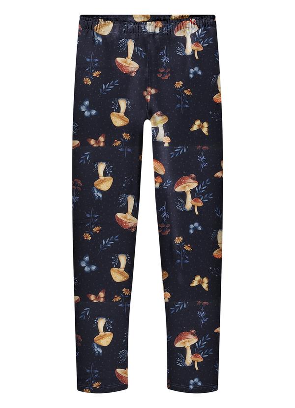 Calça Estampada com Cós Elástico Azul