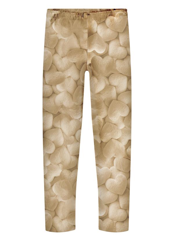Calça Estampada com Cós Elástico Bege