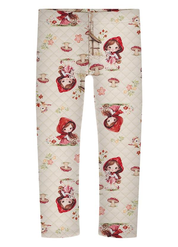 Calça Estampada em Malha Soft Bege