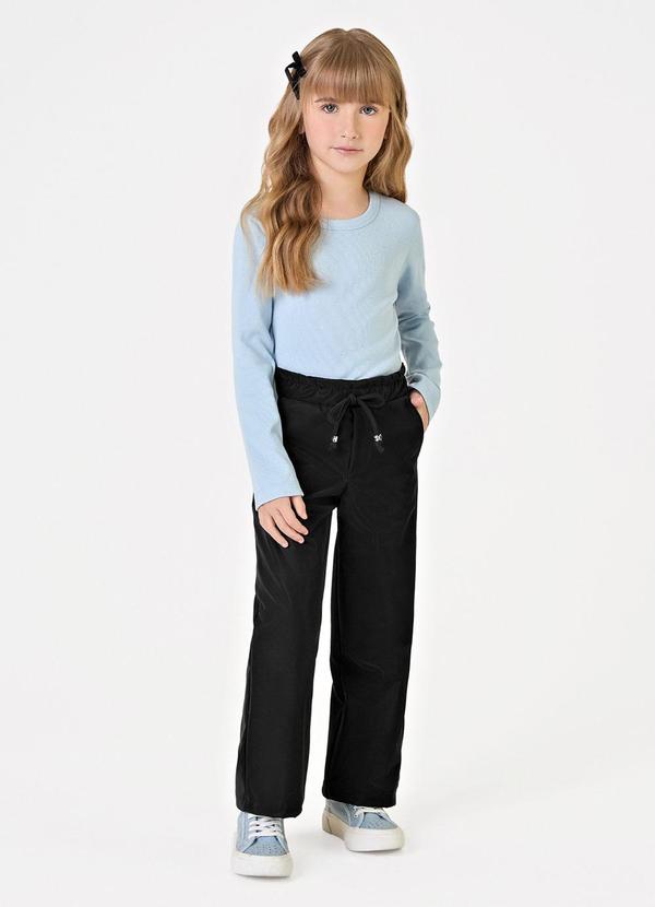 Calça Feminina Wide Leg Sintética Preto