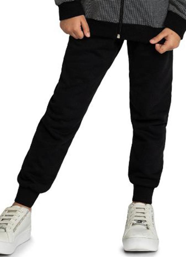 Vista 2 Calça Infantil em Moletom Felpado Preto Marlan Marlan