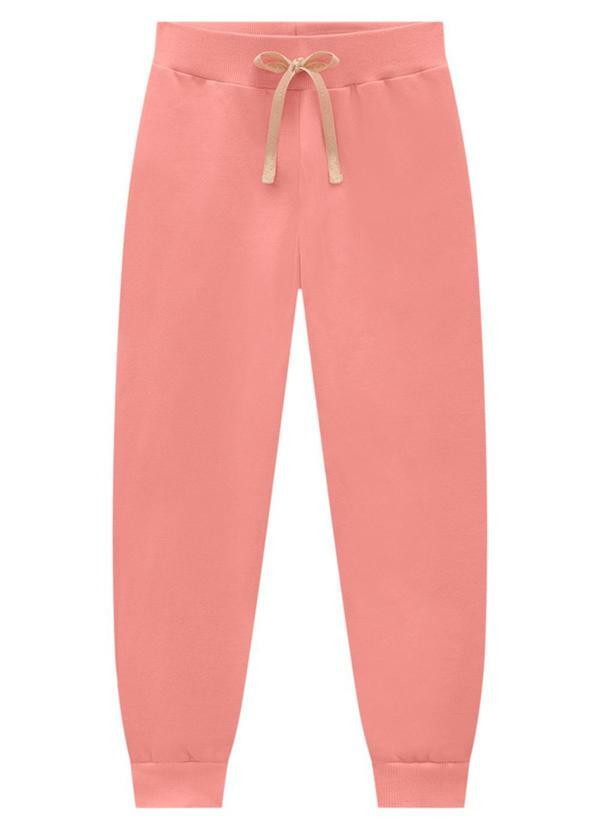 Vista 2 Calça Infantil em Moletom Felpado Rosa Marlan Marlan