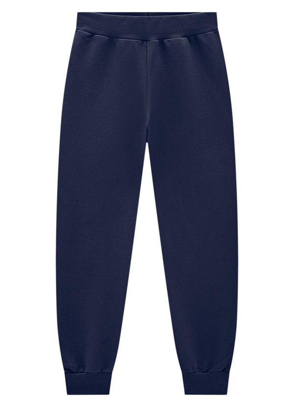 Vista 2 Calça Infantil em Moletom Felpado Unissex Azul Marlan Marlan