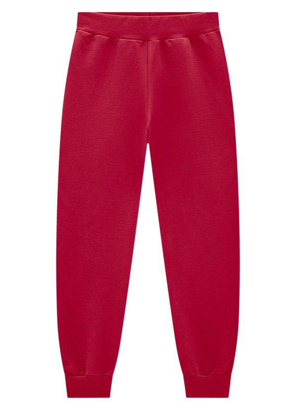 Vista 2 Calça Infantil em Moletom Unissex Vermelho Marlan Marlan