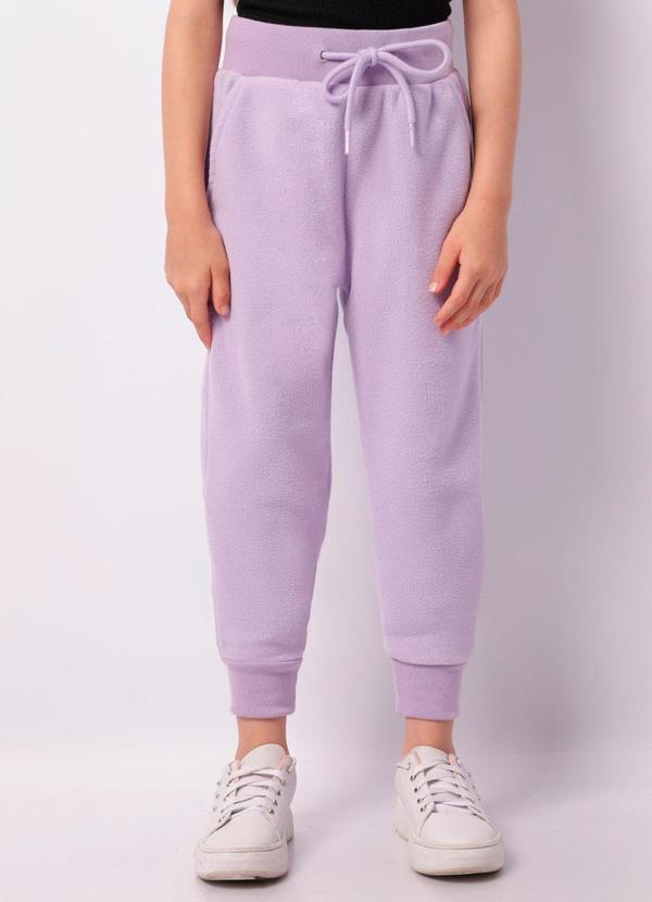 Calça Infantil Fleece Jogger Lilás