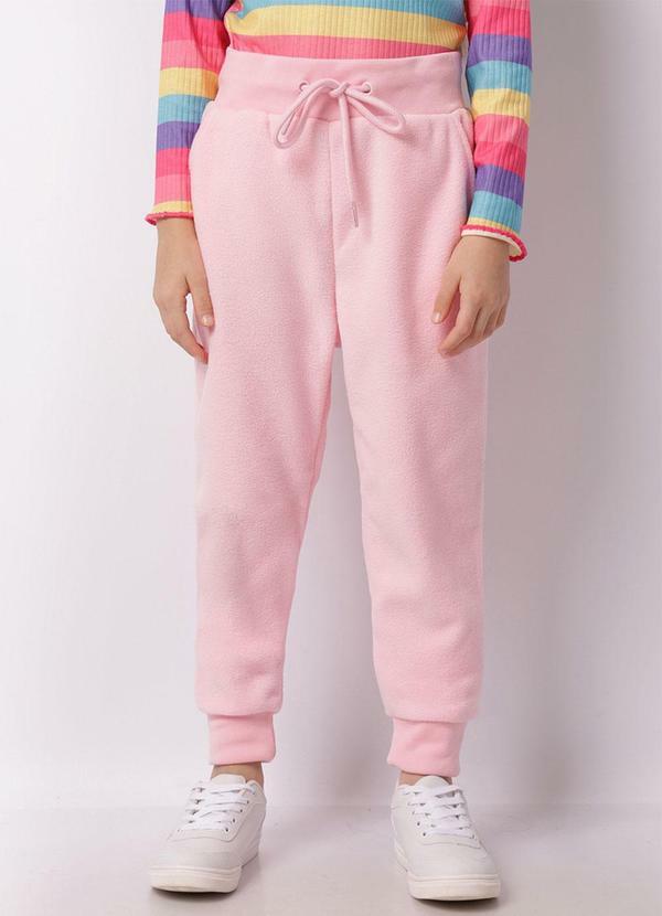 Calça Infantil Fleece Jogger Rosa