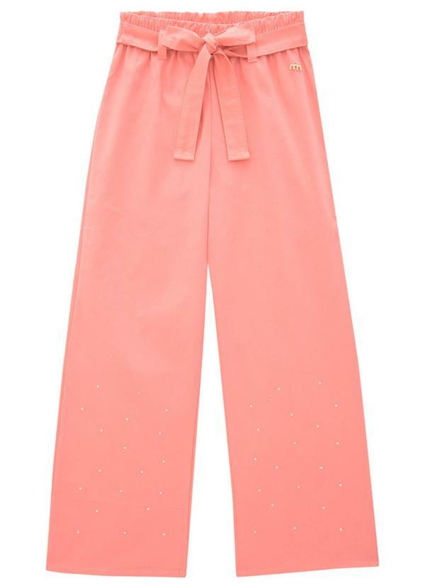 Calça Infantil Leg em Sarja com Elastano Rosa
