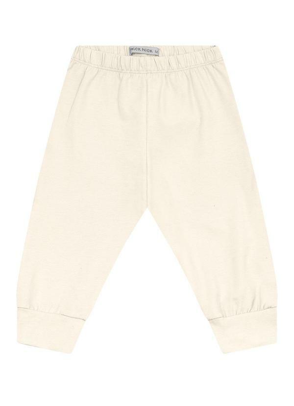 Vista 2 Calça Infantil Masculina em Cotton Leve Bege Trick Nick Trick Nick