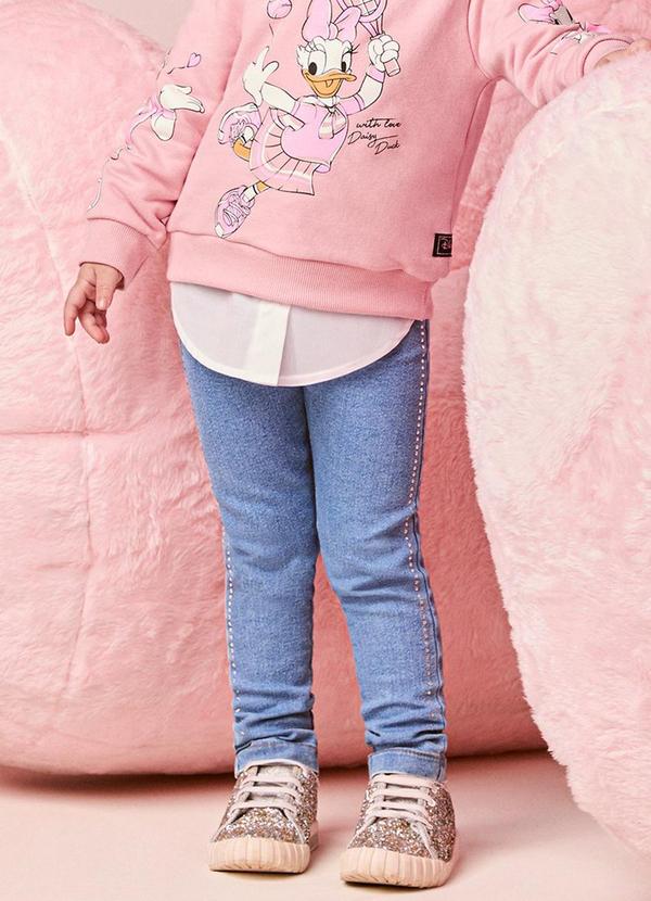 Calça Infantil Menina Jeans com Strass