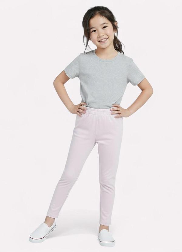 Vista 2 Calça Infantil Menina Lisa Lilás Kyly Kyly