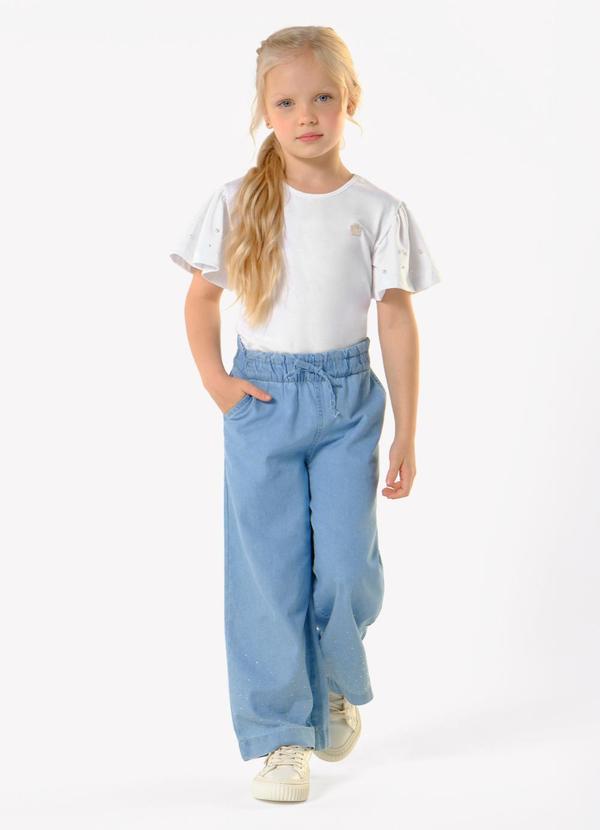 Calça Infantil Wide Leg Azul