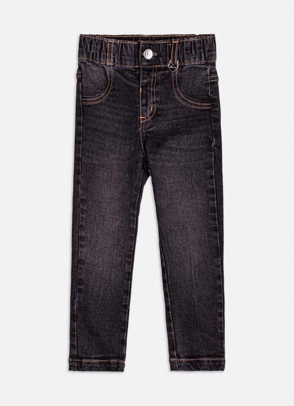 Vista 2 Calça Jeans Black com Passante Preto Momi Momi