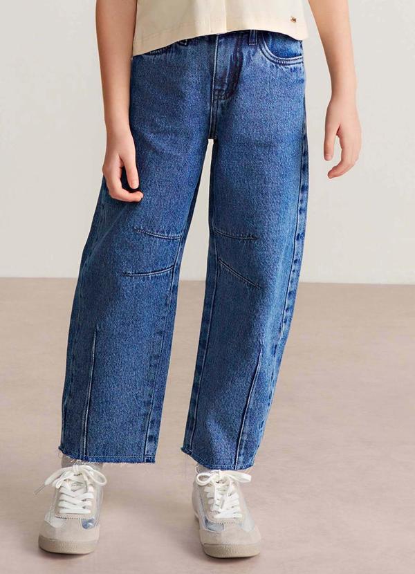 Calça Jeans Infantil Menina Barrel Azul