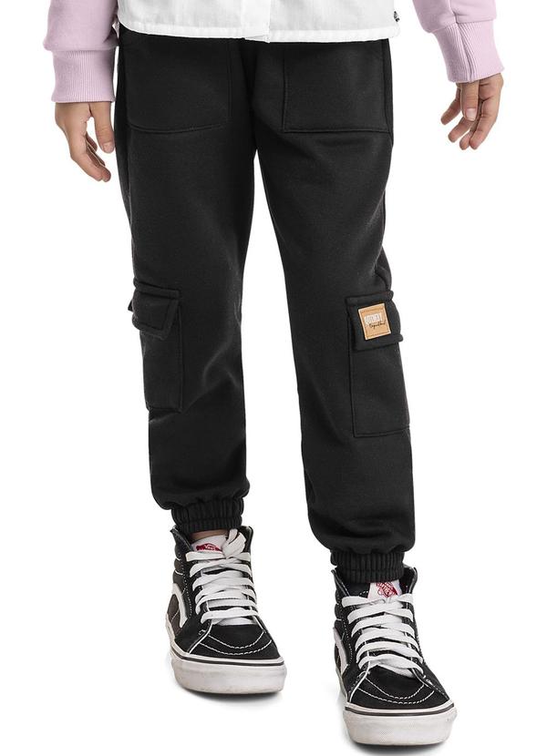 Calça Jogger Cargo Infantil Menina Preto