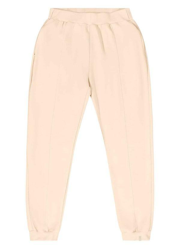 Vista 2 Calça Juvenil em Moletom Bege Gloss Gloss