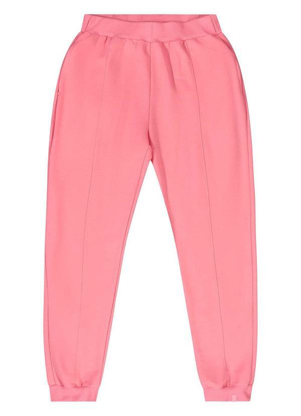 Vista 2 Calça Juvenil em Moletom Rosa Gloss Gloss