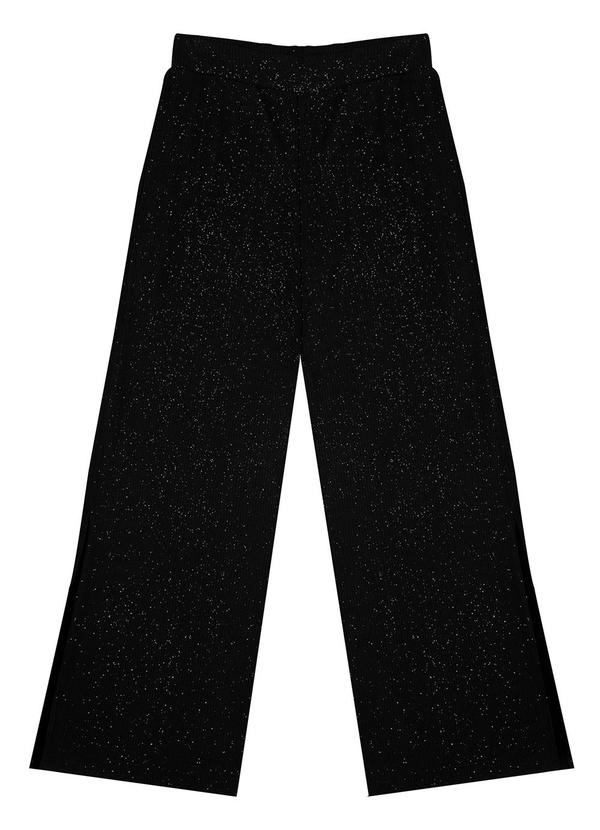 Calça Juvenil Feminina em Ribana Canelada Preto