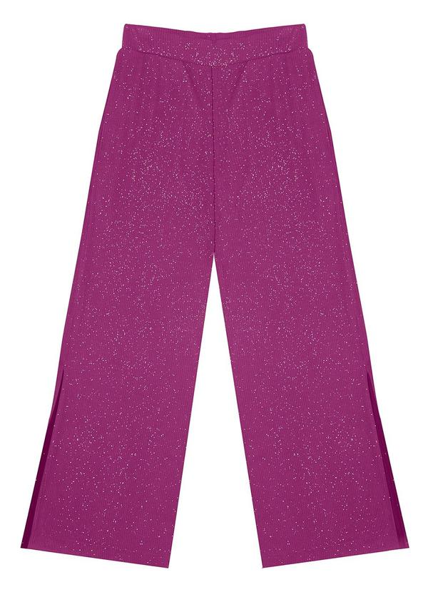 Calça Juvenil Feminina em Ribana Canelada Roxo